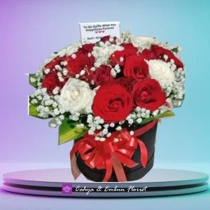 Bunga Box Mawar Merah Putih #053331