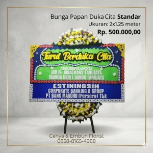 Bunga Papan Duka Cita 2x1.25m Model BP-1781583652081